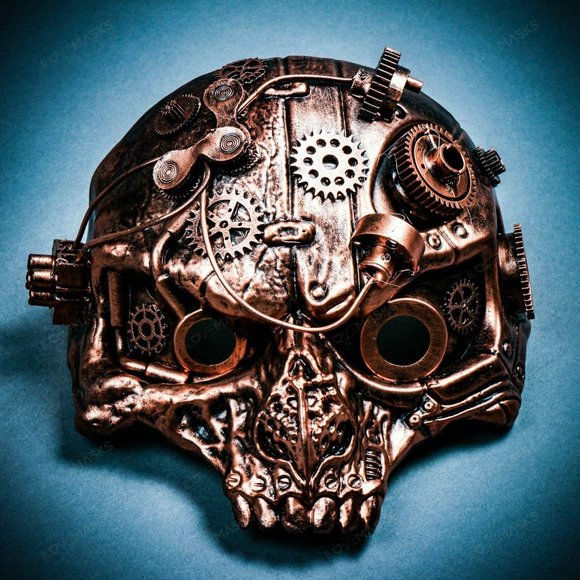 Halloween Steampunk Ghost Skull Robotic Masquerade - Picture 2 of 8